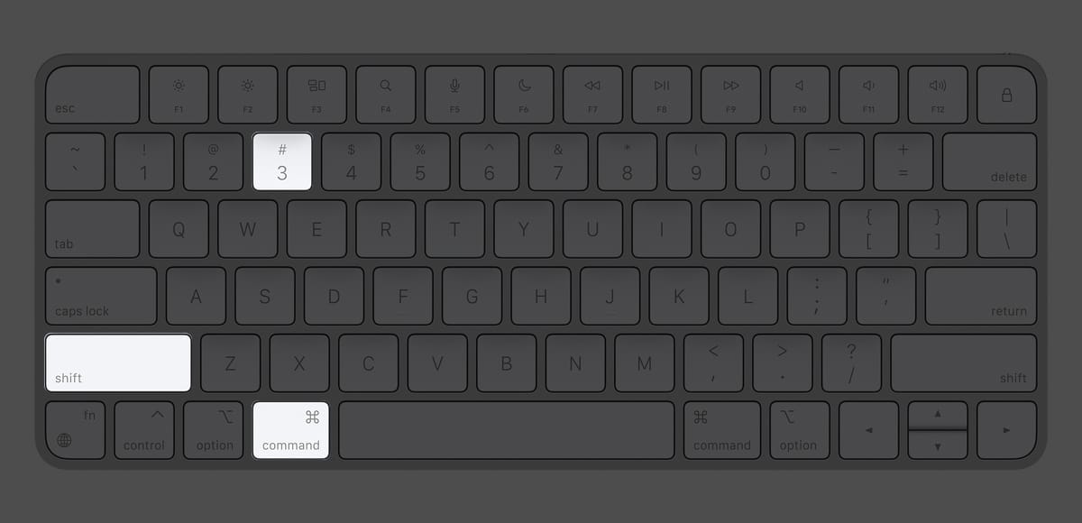 Full screen screenshot shortcut on Magic Keyboard