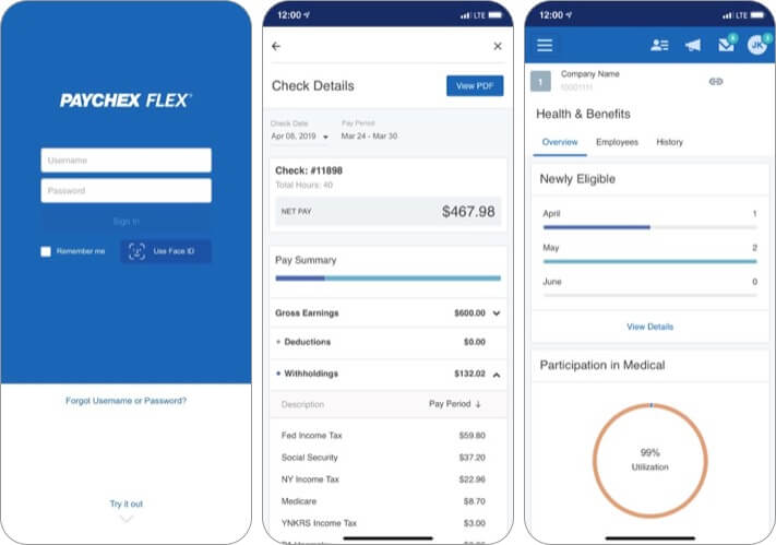 Paychex flex iphone and ipad app screenshot Paychex Flex iPhone and iPad App Screenshot