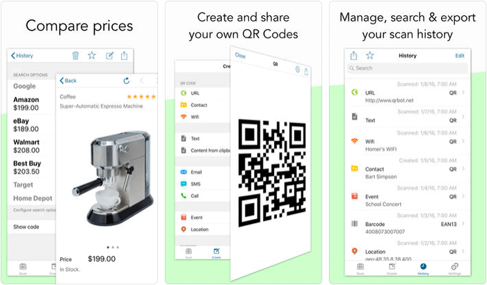QR Code  Barcode Scanner iPhone and iPad App Screenshot