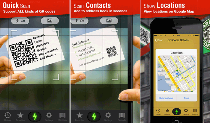 Quick Scan  QR Code Reader iPhone App Screenshot