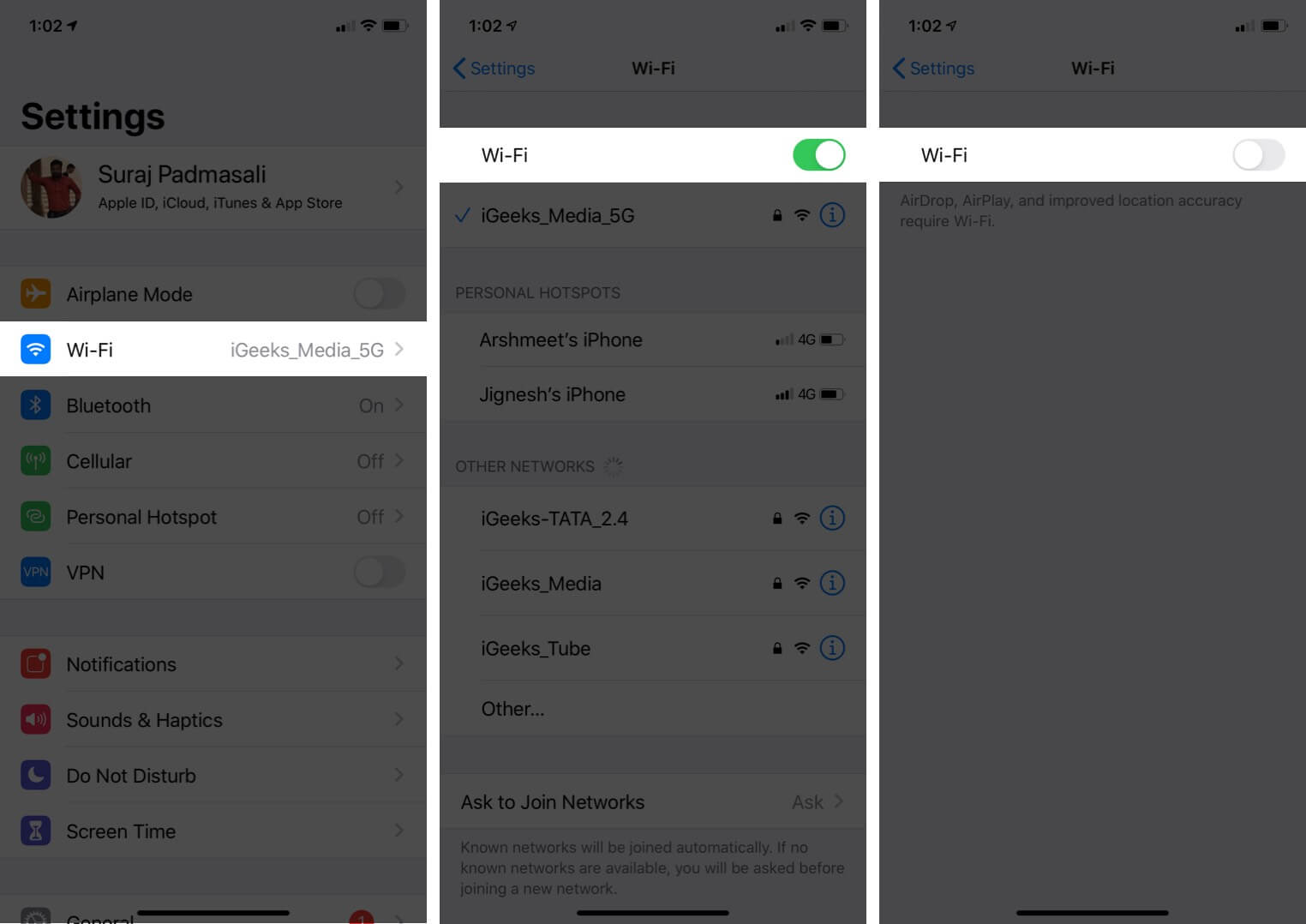 Turn Off Wi Fi on iPhone