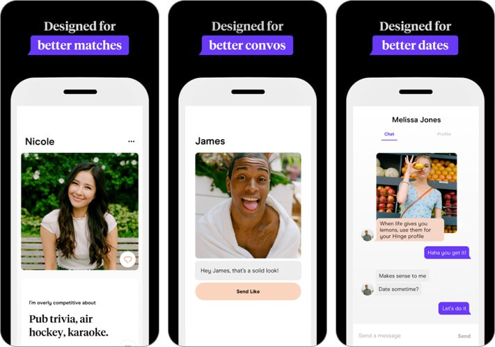hinge dating  relationships iphone app screenshot