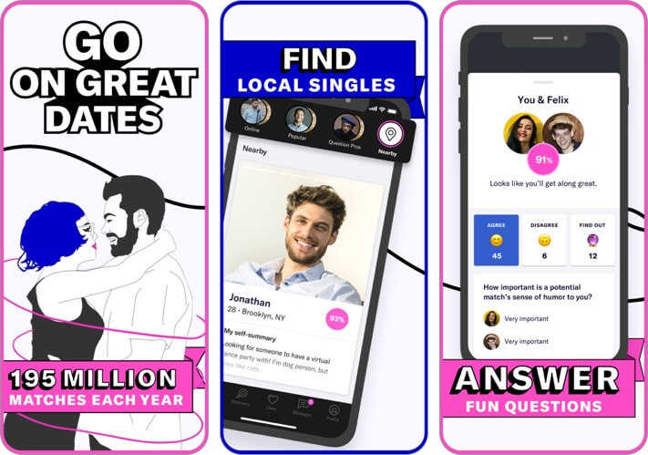 okcupid online dating iphone app screenshot