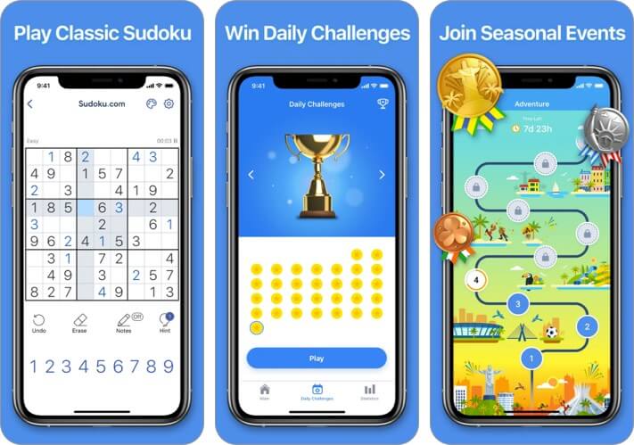 Sudoku com iphone and ipad game screenshot Sudokucom iPhone and iPad Game Screenshot