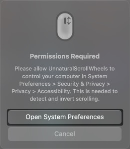 Click Open System Preferences
