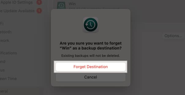 Select Forget Destination