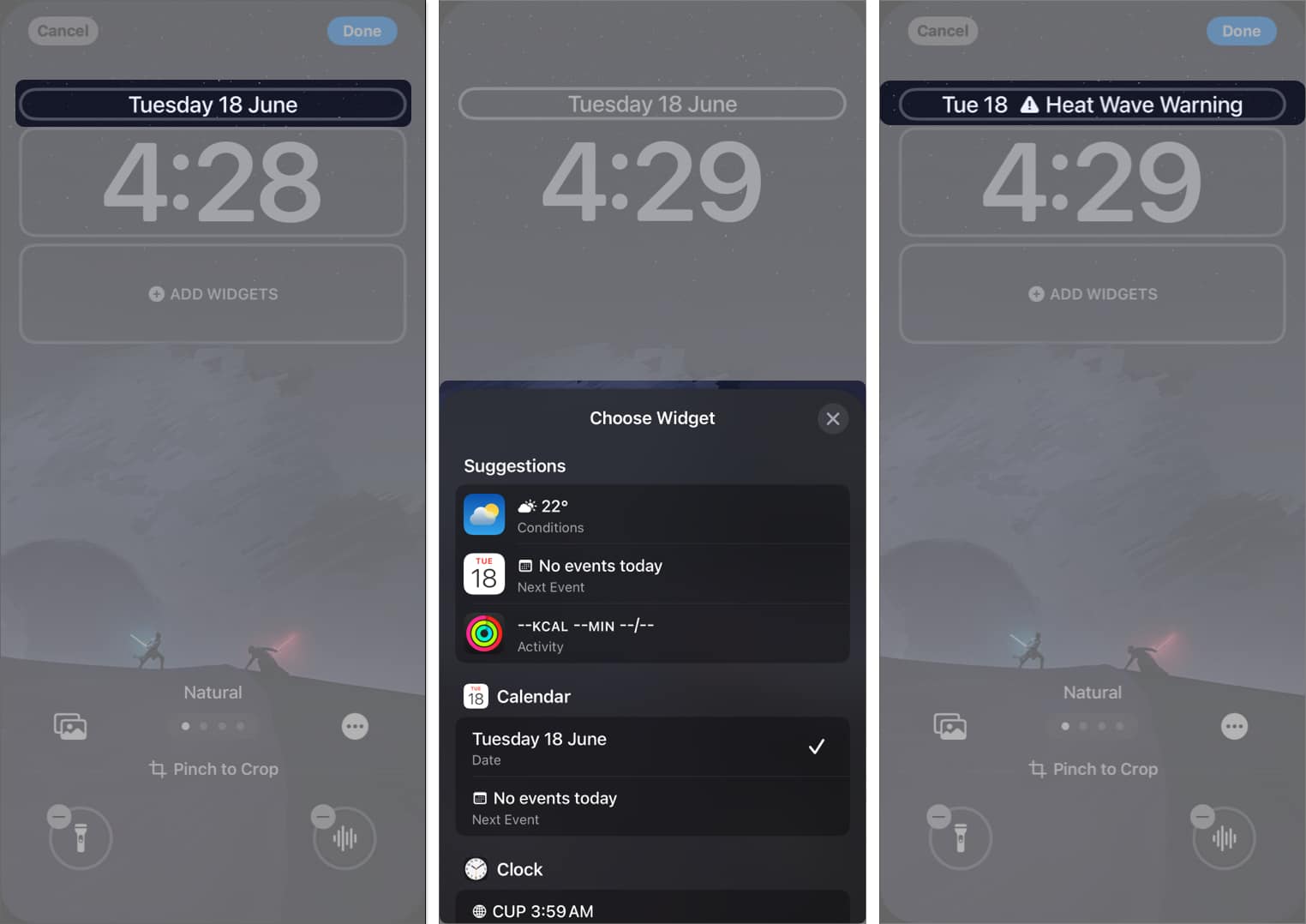 Customize Calendar widget on iPhone Lock Screen