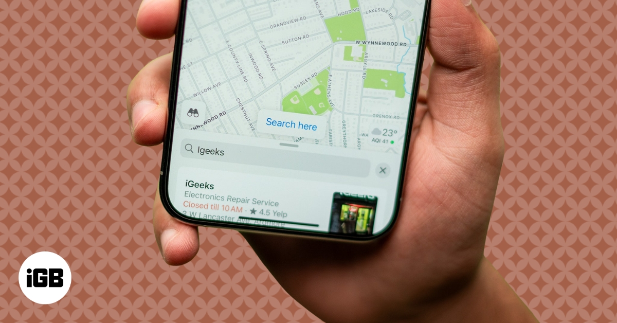 How to use the search here feature in apple maps
