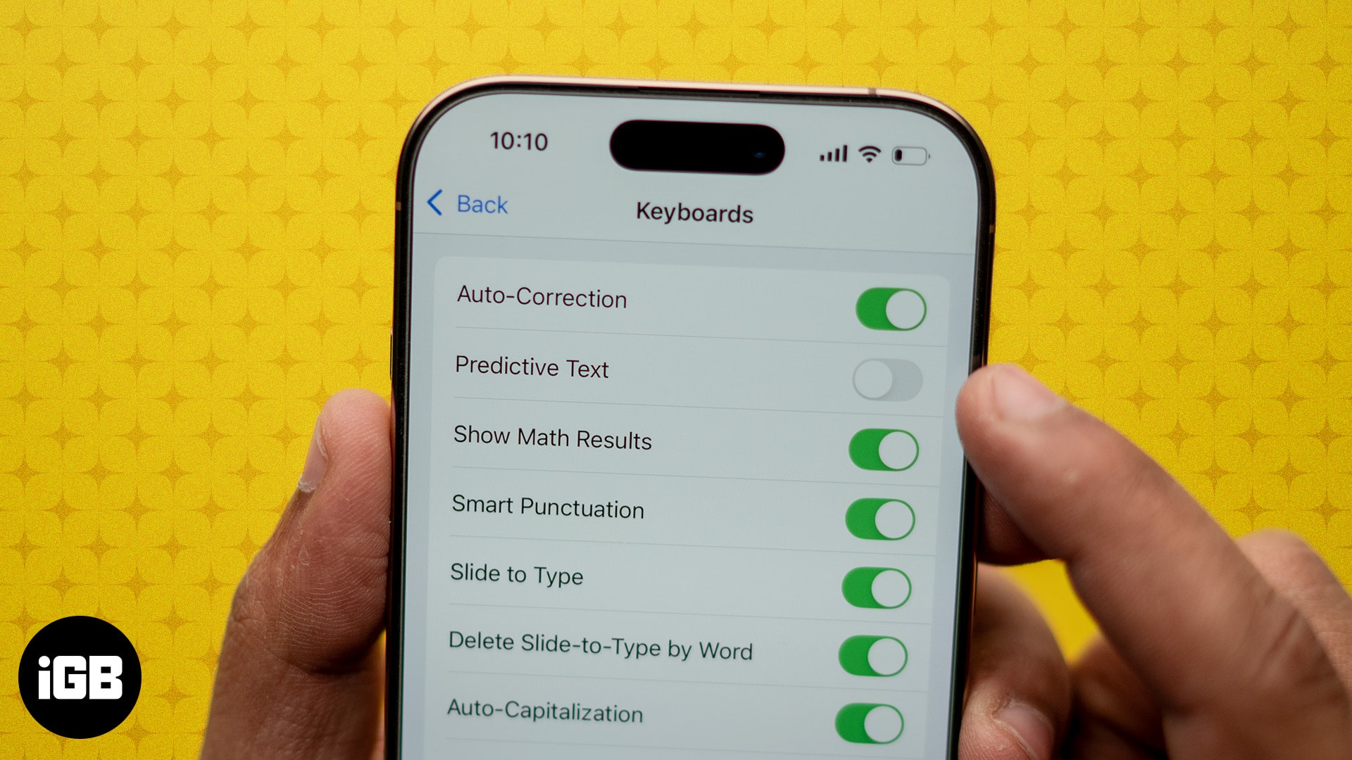How to remove words from iPhone predictive text iGeeksBlog Predictive Text option toggled off in the iPhone Settings app