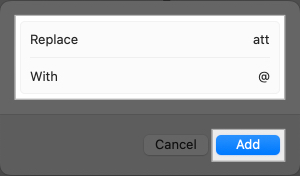 Setting up a Text Replacement shortcut in macOS