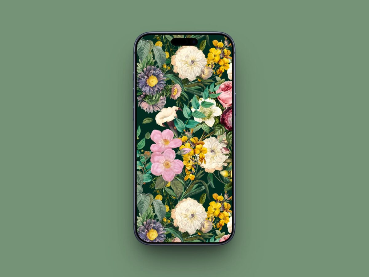 Dark Botanical Floral Art wallpaper for iPhone