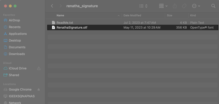 Opening downloaded font on a Mac