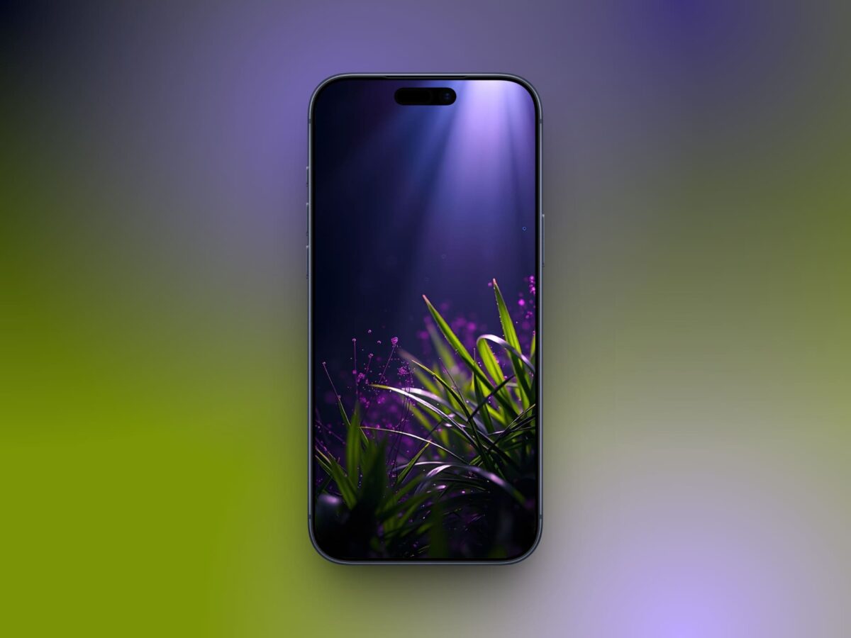 Purple Glow Garden wallpaper for iPhone
