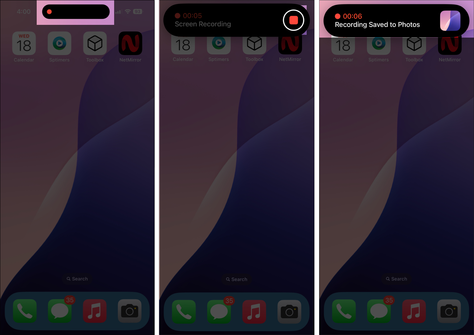 Stop screen recording on iPhone