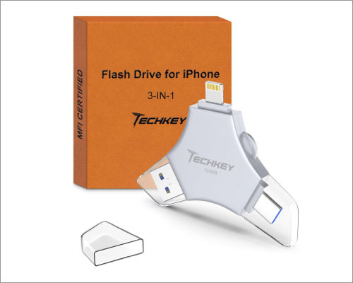 Techkey MFi Certified 3-in-1 Flash Drive