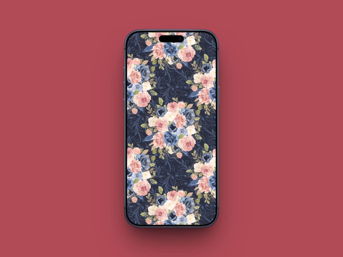 Vintage Blue Rose Wallpaper for iPhone