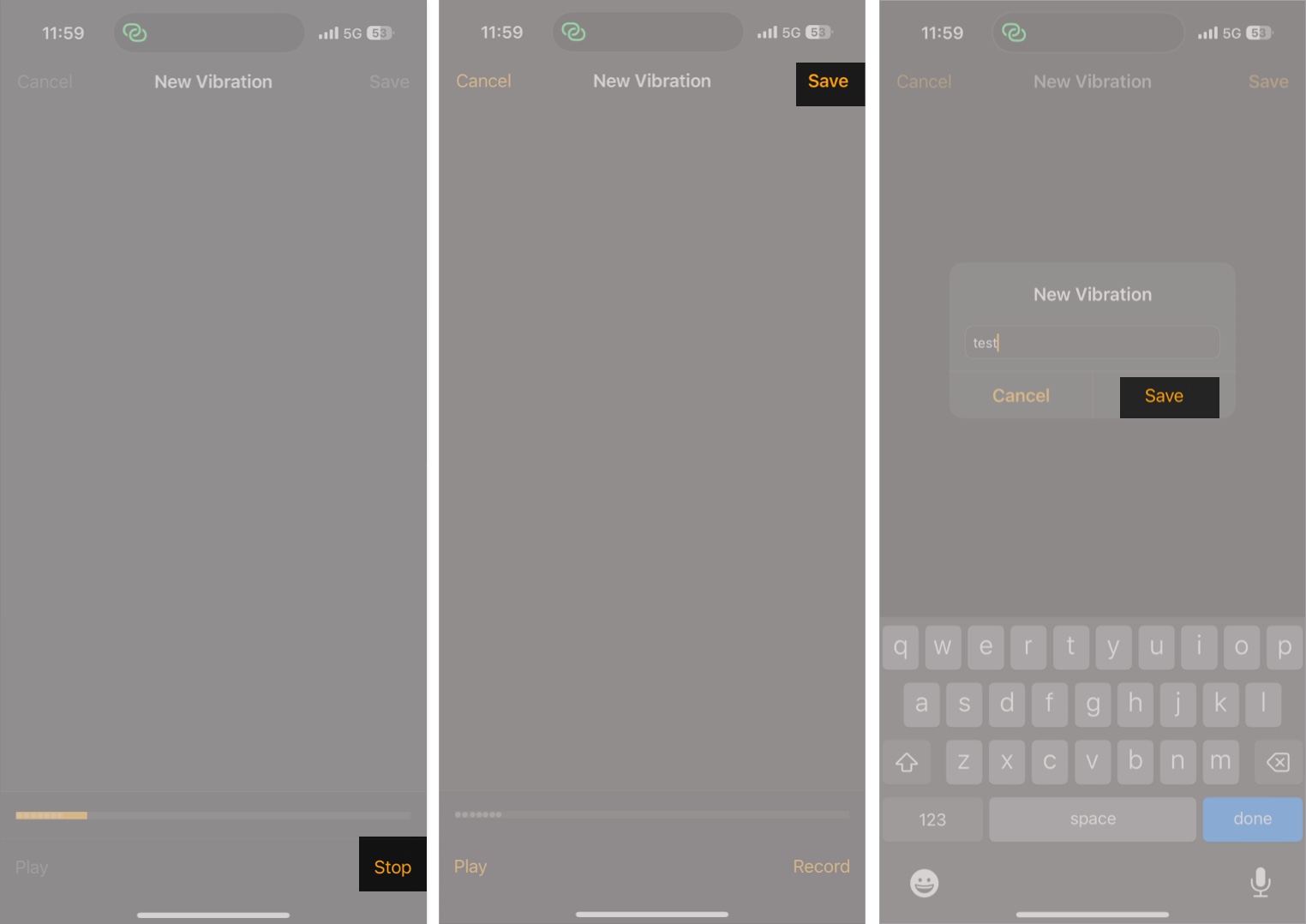 Create and save custom vibration pattern on iPhone