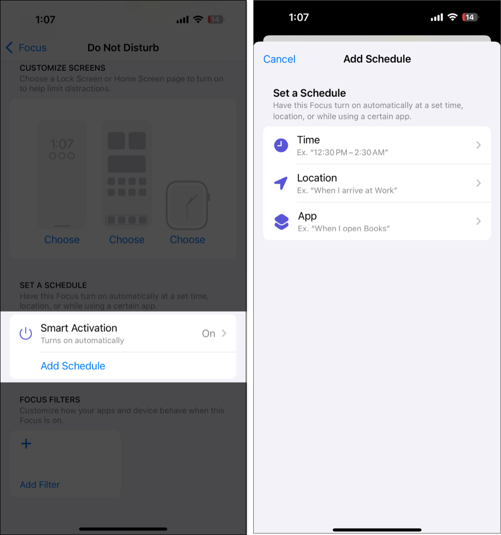 Creating a schedule for Do Not Disturb mode on an iPhone