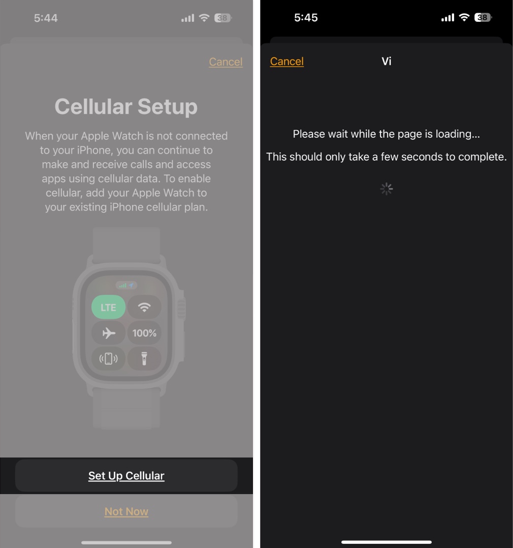 Tap Set Up Cellular and follow instructions to activate service