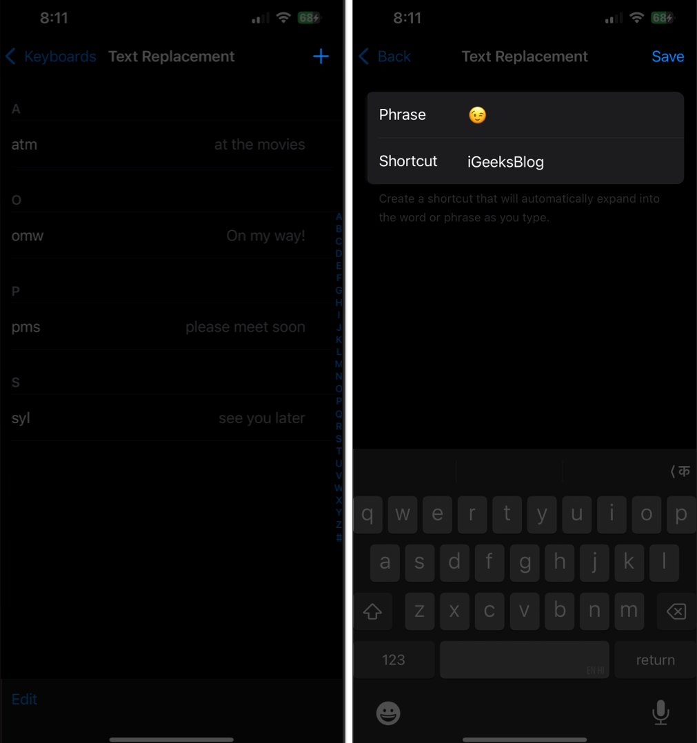Creating a text replacement for an emoji on an iPhone