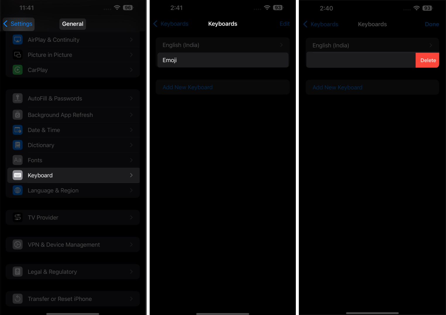Removing emoji keyboard from an iPhone