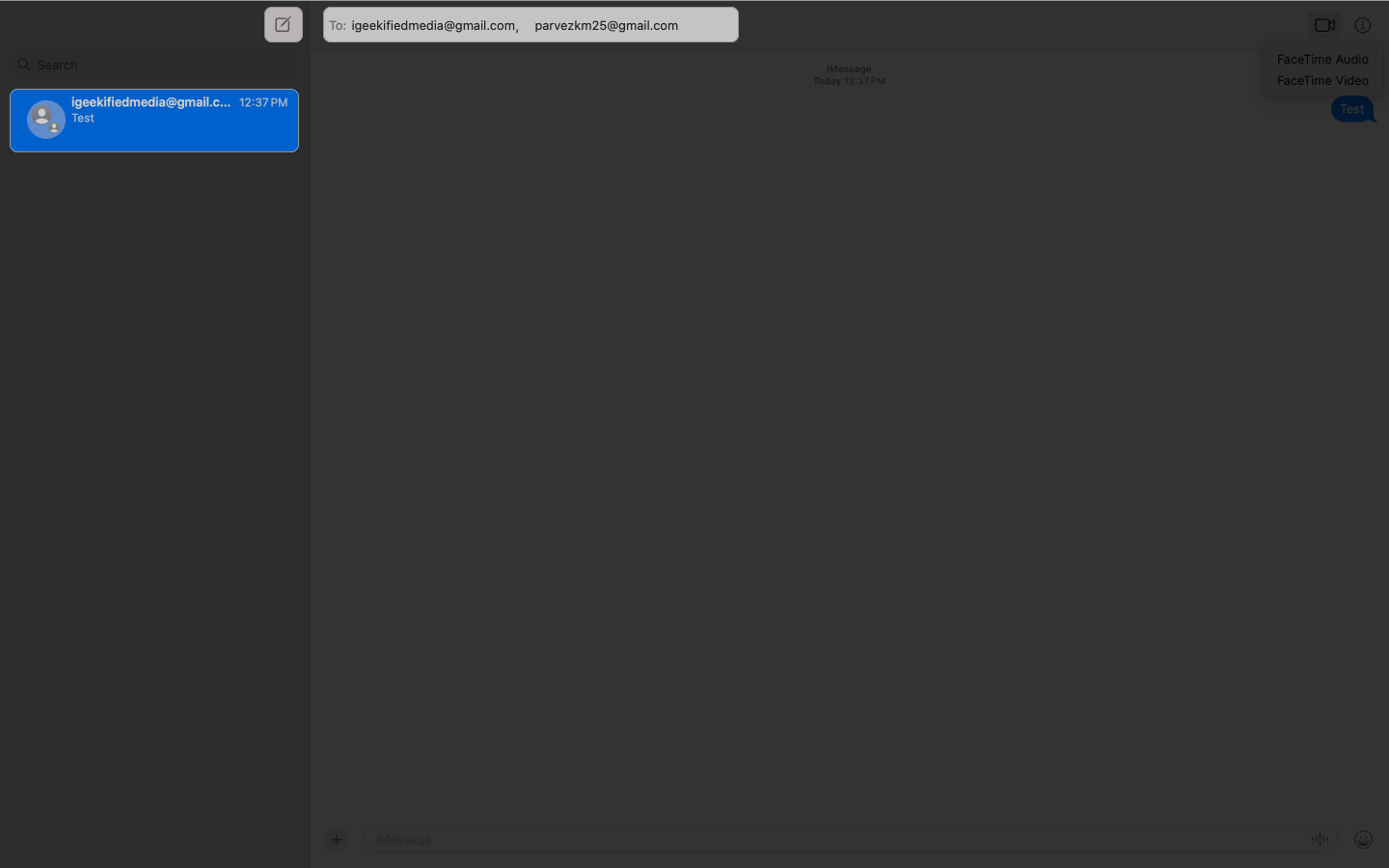 Adding new people and creating a group chat in the Messages app on a Mac