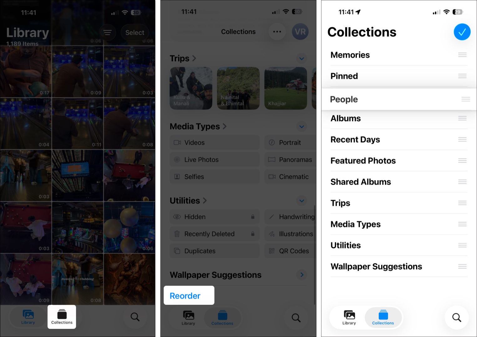 How to customize the photos app view on iphone