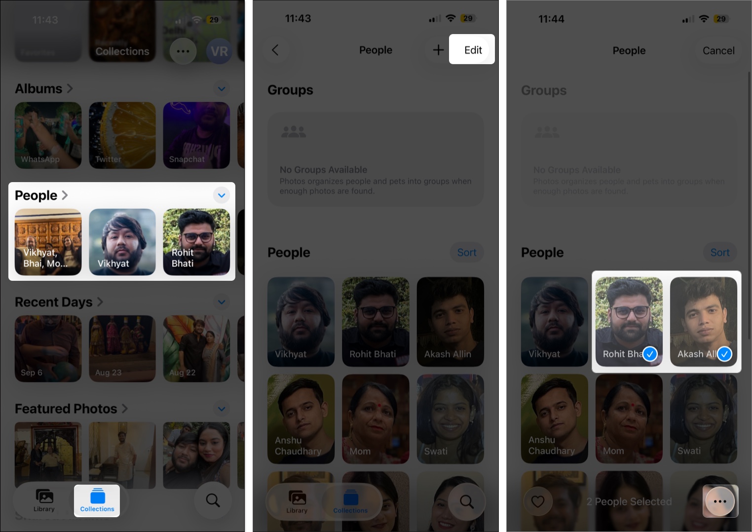 How to hide people in the people pets section