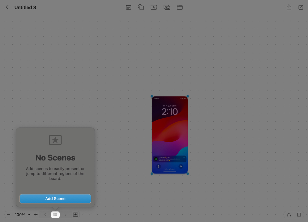 adding scene to make your board more organized