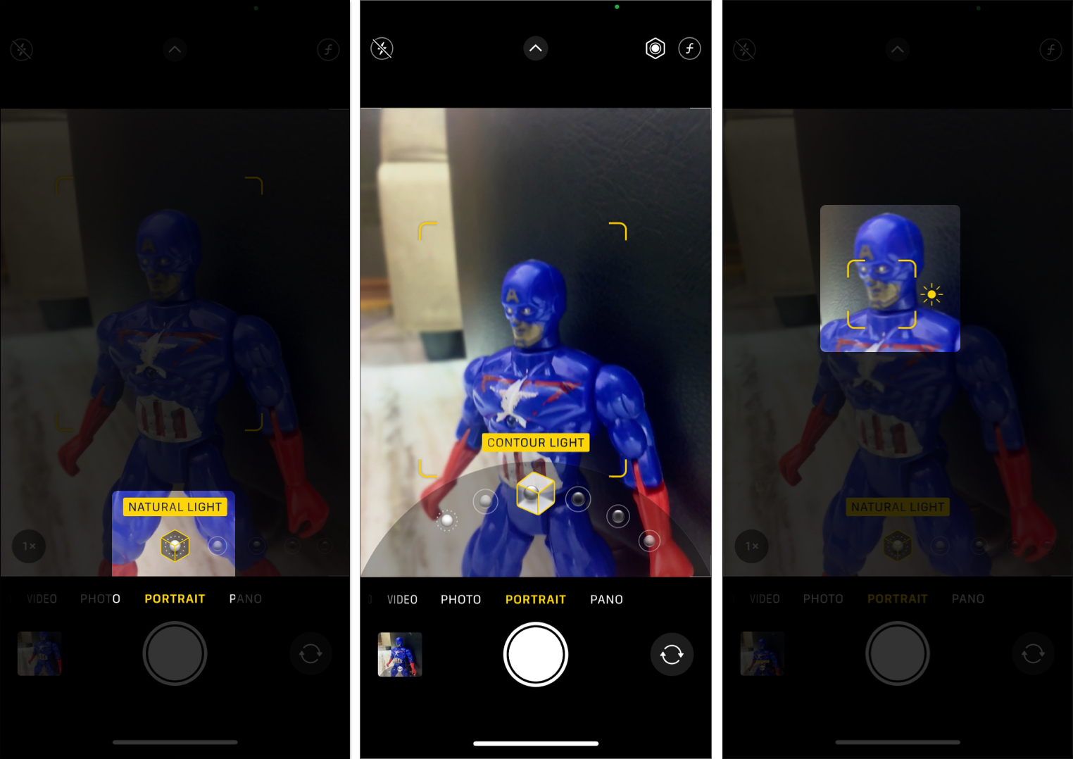 Clicking a photo in Portrait mode on an iPhone