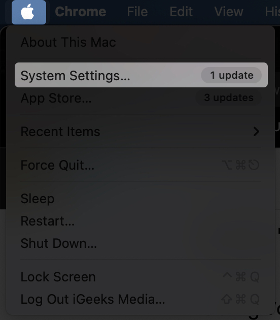 Öppna systeminställningar på Mac