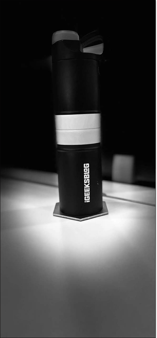 Stage Light Mono Portrait effect on an iPhone