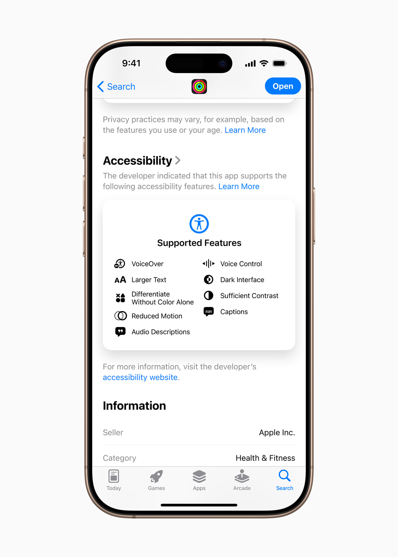 Accessibility Nutrition Labels