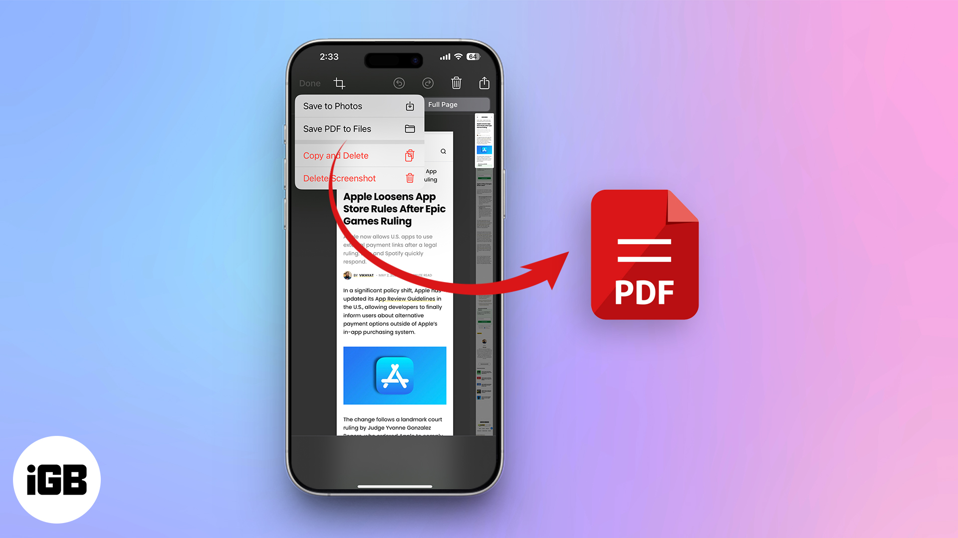 Spara alla webbsidor som PDF på iPhone och iPad