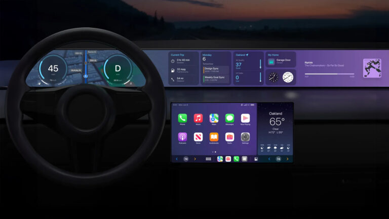 Apple CarPlay Ultra display showing the vehicle controls