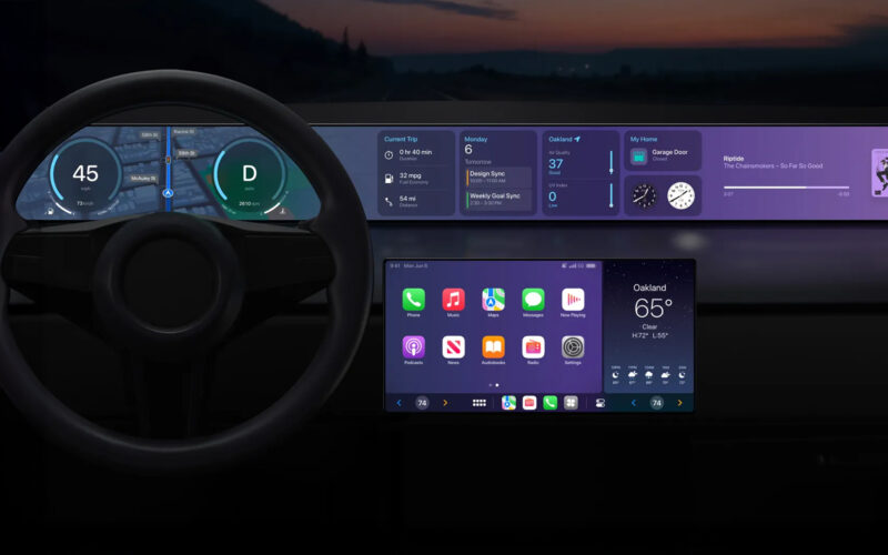 Apple CarPlay Ultra display showing the vehicle controls