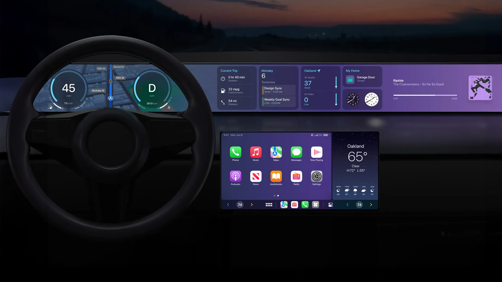 Apple Finally Delivers CarPlay Ultra After Years of Silence Apple CarPlay Ultra display showing the vehicle controls