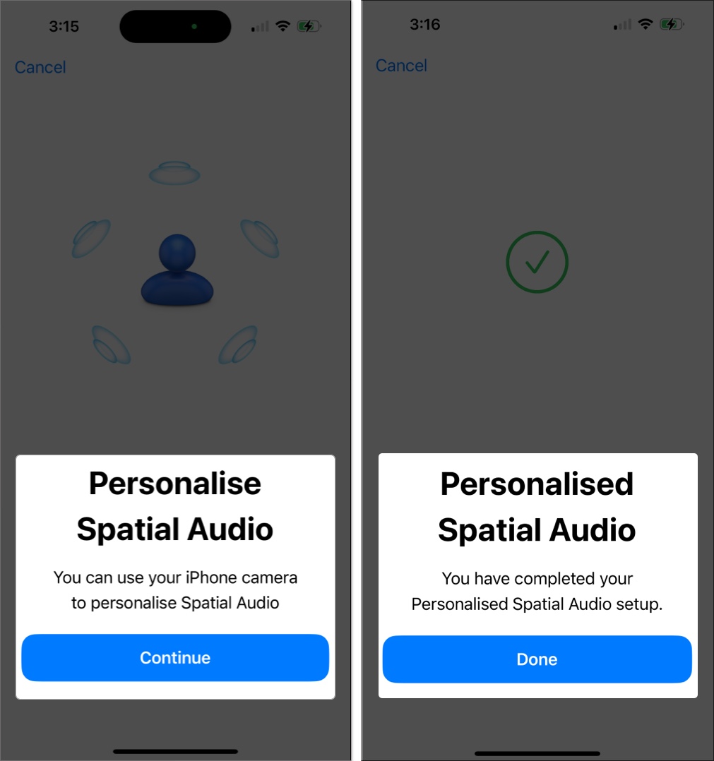 Konfigurace prostorového zvuku na iPhone