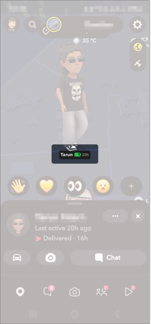 Green battery icon on Snapchat