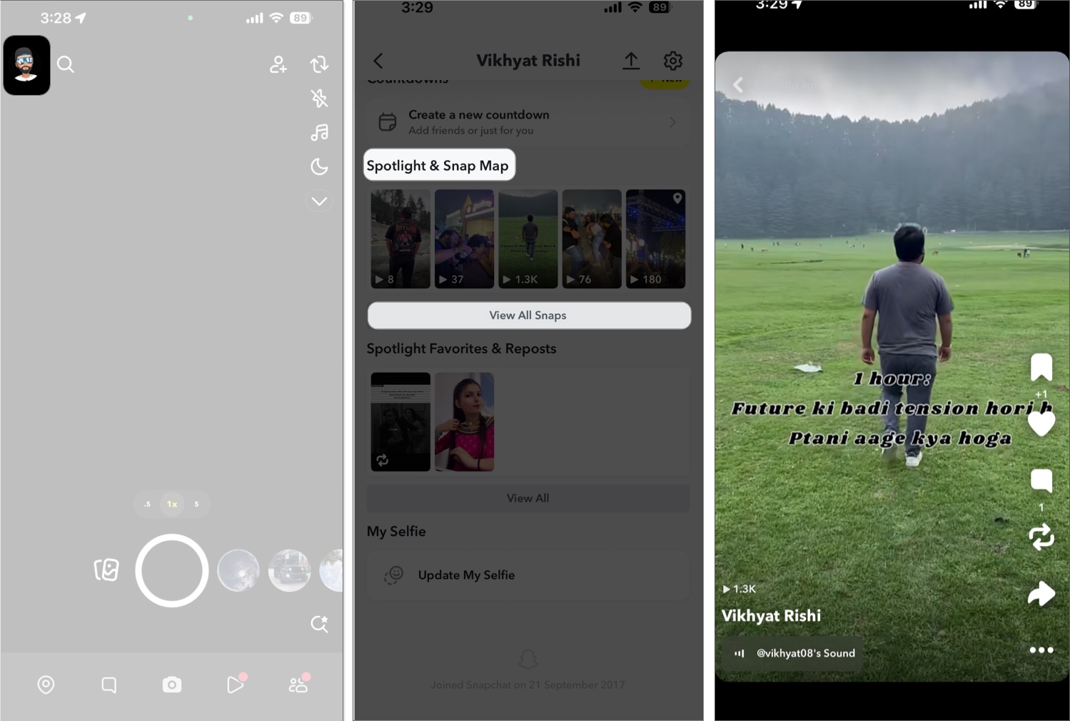 Kontrollera en Spotlight -videoklipp på Snapchat.