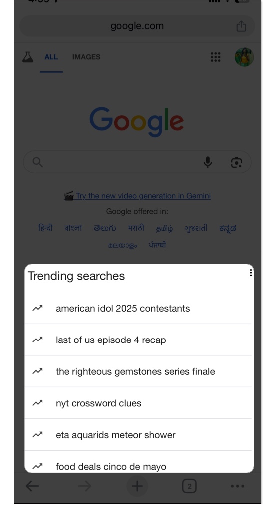 Trender på google