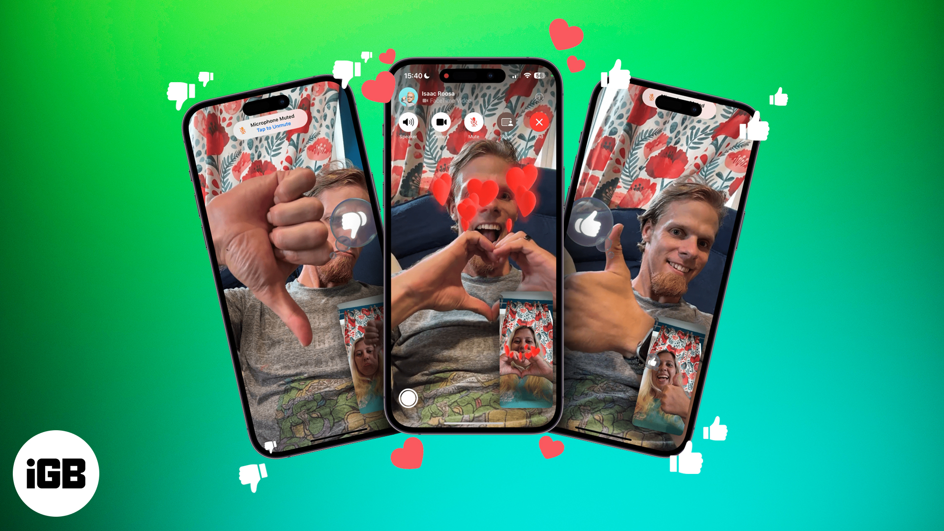 Facetime hand gestures reactions