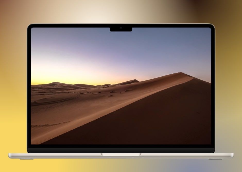 Desert dunes at sunset wallpaper