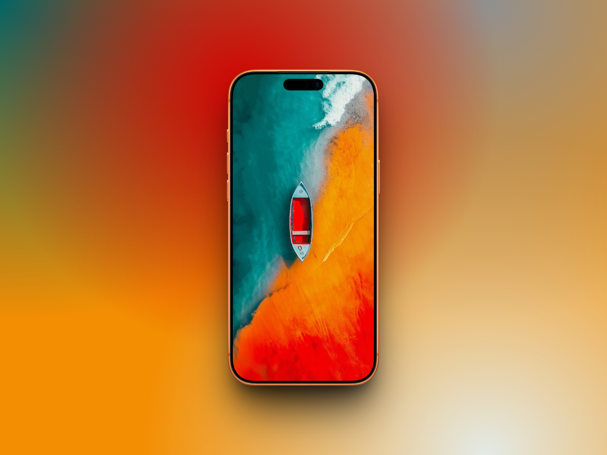 Orange beach meets teal sea