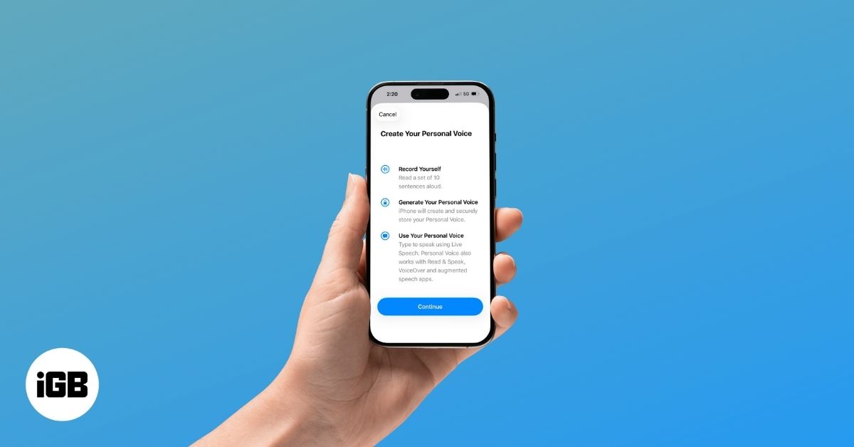 Personal Voice on iPhone