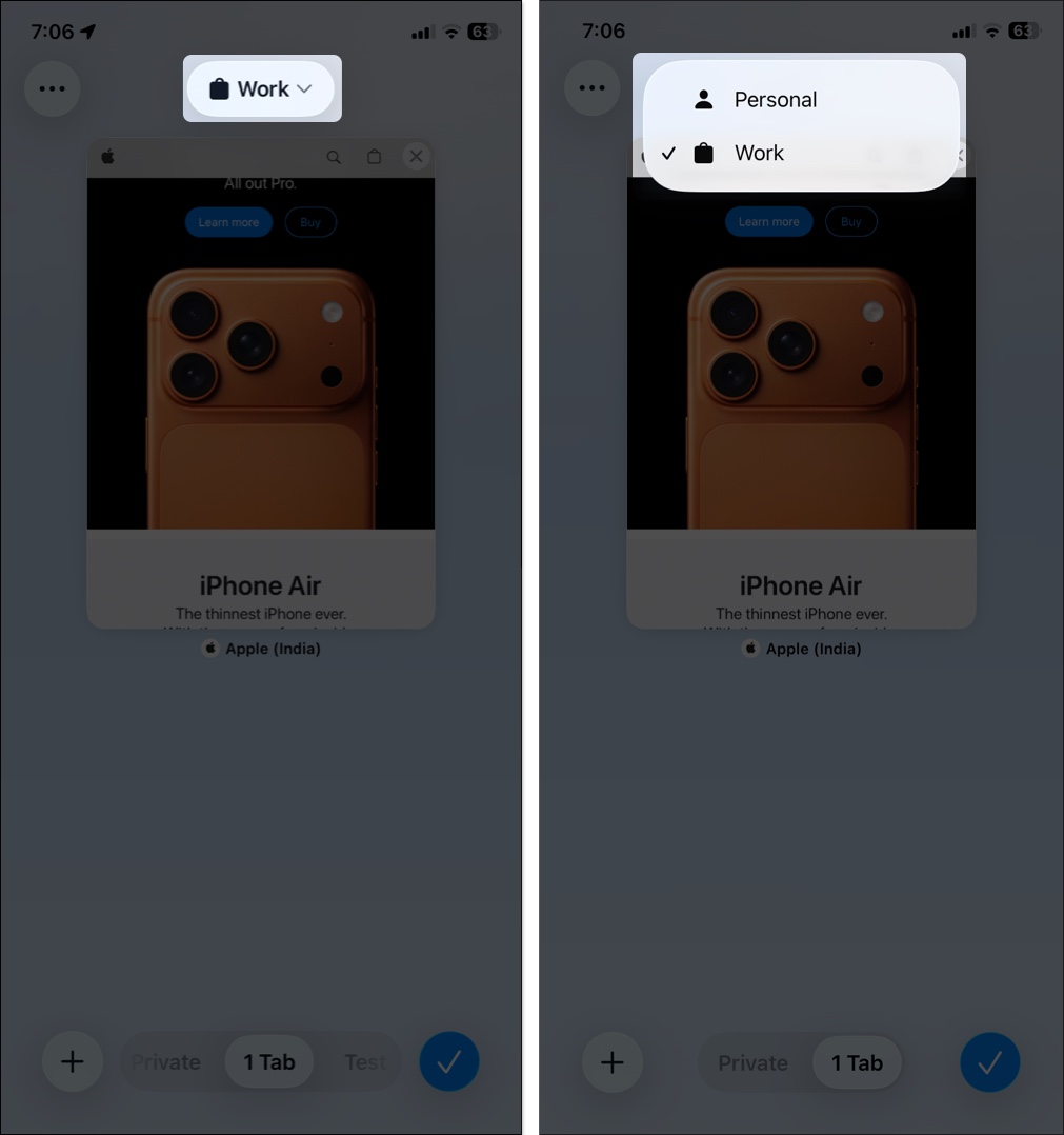 From the dropdown select the profile you want to use