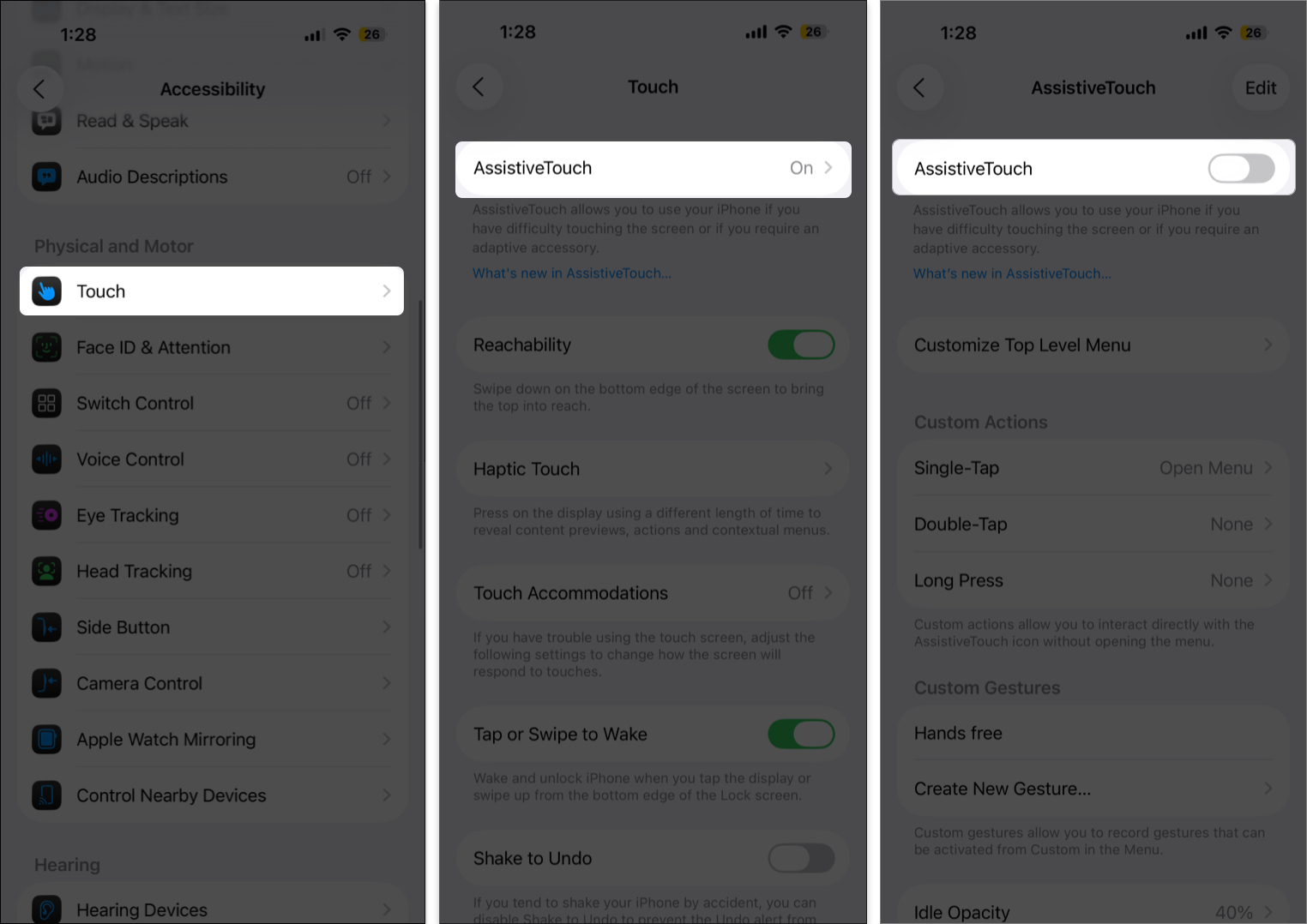 Turn off assistivetouch on iphone