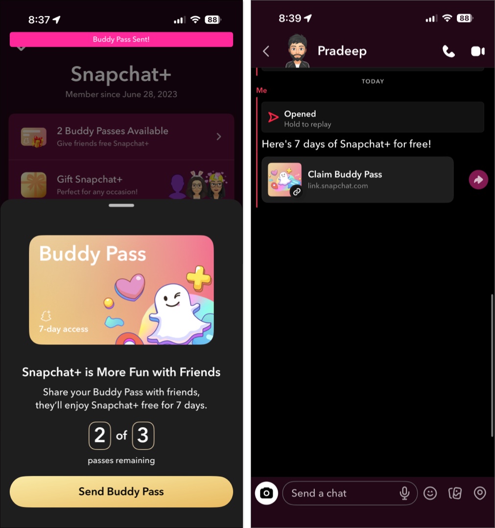 Find remaining passes and link in friend chat