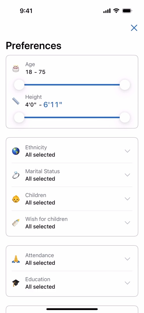 Isunday preferences