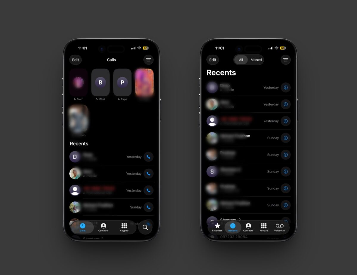 Classic vs unified layout on iphone